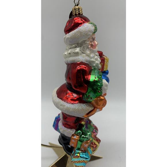 Vtg Christopher Radko HTF Trimmings And Treasures Santa Ornament OG Box - Picture 4 of 7